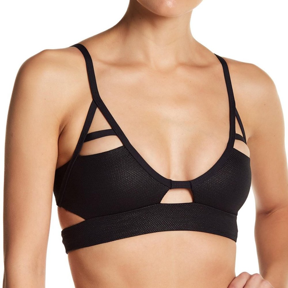 Tavik Jessi Bikini Top (Pique-Black Glossy) Women